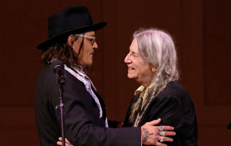 Patti Smith performs ‘People Have The Power’ with Johnny Depp at London ‘Horses’ show Patti Smith performs 'People Have The Power' with Johnny Depp at London 'Horses' show