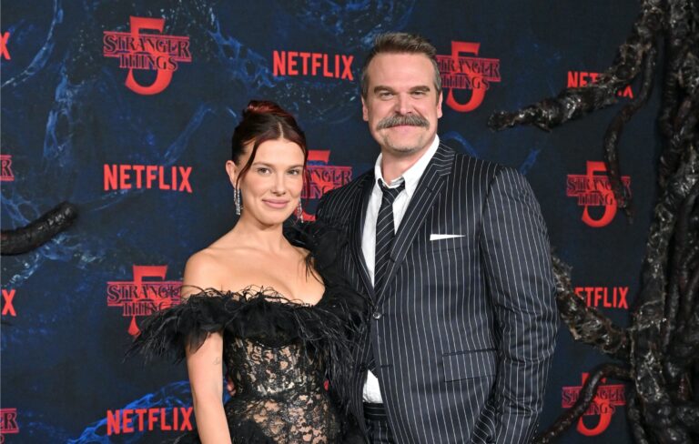 Millie Bobby Brown insists she has a "great relationship" with 'Stranger Things' co-star David Harbour